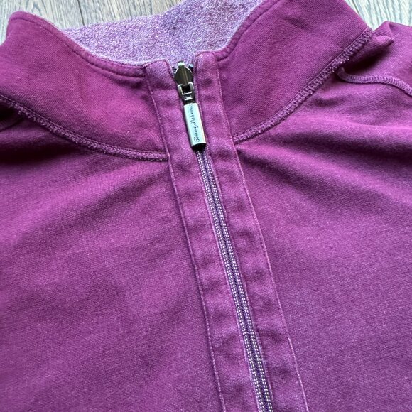 Tommy Bahama Sweater Mens Large Maroon 1/4 Zip Reversible Knit Pullover Golf - Picture 6 of 12